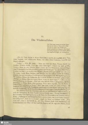 VI. Das Wiederaufleben