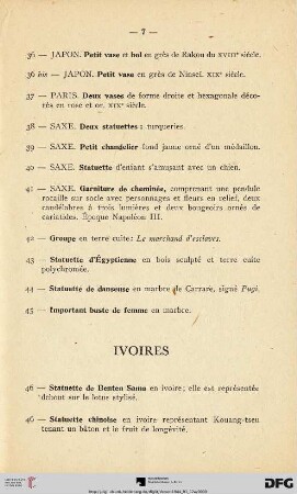 Ivoires (Nr. 46-81)
