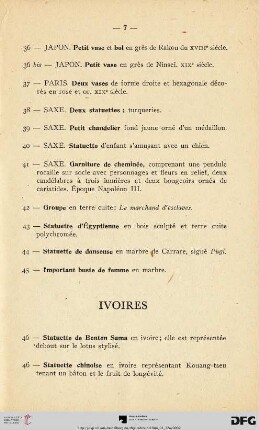 Ivoires (Nr. 46-81)