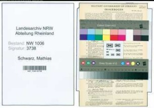 Entnazifizierung Mathias Schwarz , geb. 24.03.1899 (Baecker)