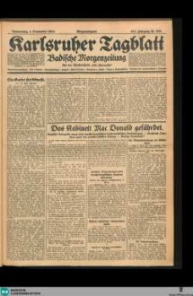 Karlsruher Tagblatt, Morgenausgabe