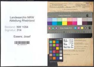 Entnazifizierung Josef Essers , geb. 09.11.1878 (Lokfuehrer)