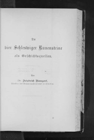 Die vier Schleswiger Runensteine als Geschichtsquellen