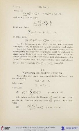 § 2. Konvergenz bei positiven Elementen