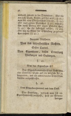 Zweyter Abschnitt. Von den hypothetischen Rechten.