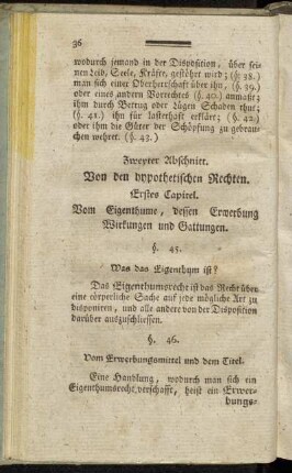 Zweyter Abschnitt. Von den hypothetischen Rechten.