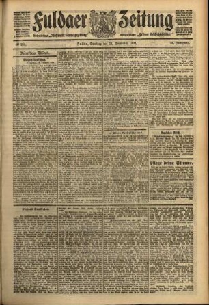 Fünfte Ausgabe vom Samstag, den 11. Dezember 1909.