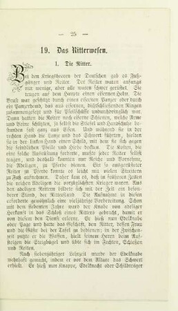 19. Das Ritterwesen