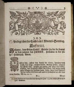 Predigt über die Epistel am I. Advents-Sonntag.