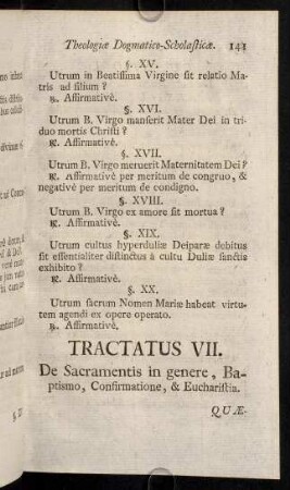 141-165, Tractatus VII