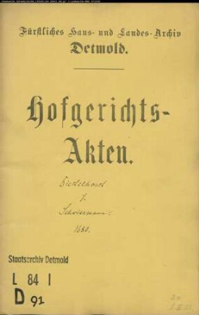 Diestelhorst, Bürgermeisters Witwe gegen Amtschreiber Dietrich Schwiermann zu Horn - Schuldforderung