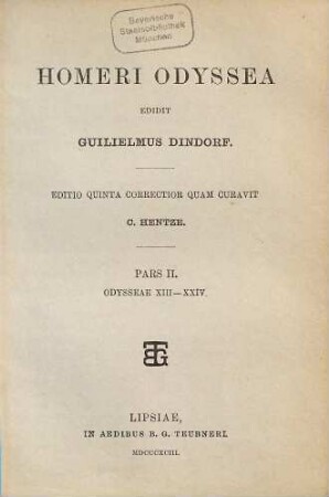 Homeri Odyssea, 2. Odysseae XIII - XXIV
