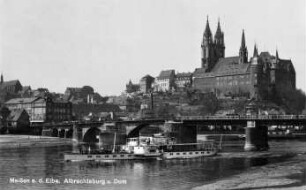 Meißen. Albrechtsburg u. Dom - Elbe m. Dampfer Pirna