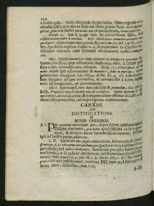 Cap. XIII De Iustificatione & Bonis Operibus