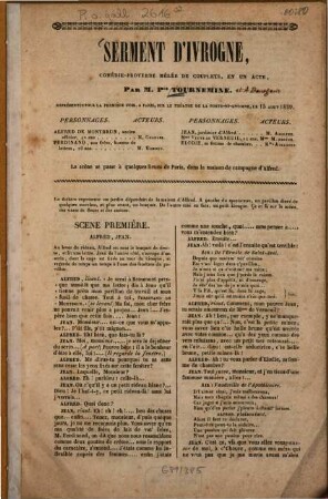 Serment d'ivrogne : comédie-proverbe mêlée de couplets, en un acte