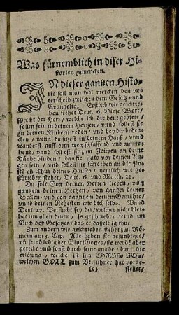 Was fürnemblich in diser Historien zu mercken.