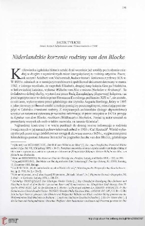 71: Niderlandzkie korzenie rodziny van den Blocke