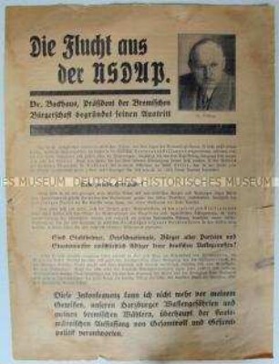 Illustriertes Flugblatt der Deutschnationalen Volkspartei zur Reichstagswahl am 6. November 1932