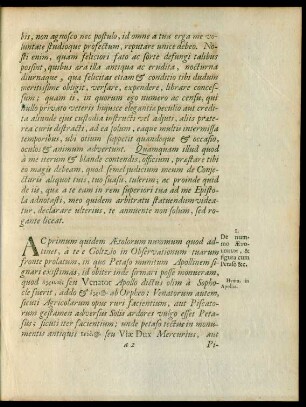 I. De nummo Aerolorum, & figura cum Petaso &c.