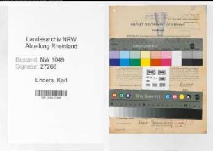 Entnazifizierung Karl Enders , geb. 01.01.1887 (Zugfuehrer)