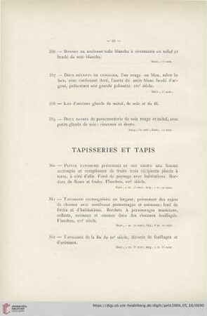 Tapisseries et Tapis (Nr. 360 - 364)