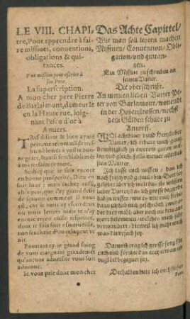 Le VIII. Chapitre ... = Das Achte Capittel ...