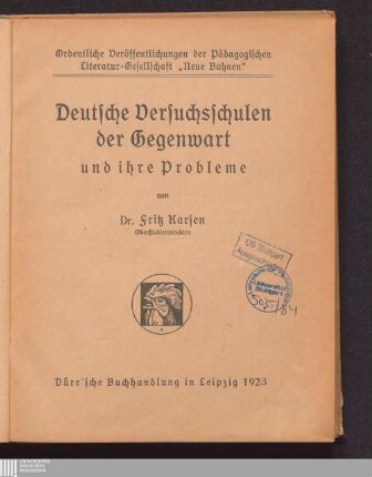 Deutsche Versuchsschulen der Gegenwart und ihre Probleme