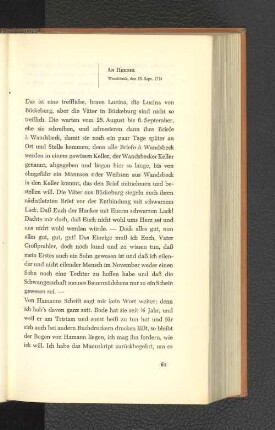 An Herder Wandsbeck, den 13. September 1774