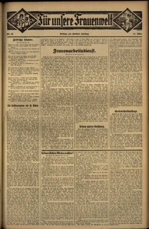 Zweite Ausgabe vom Donnerstag, den 15. März 1934.