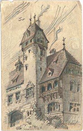 Reiffenstuel, Carl; Reisezeichnungen - Burg (Perspektive)