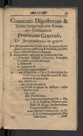Proemium Generale. De Jurisprudentia in genere.