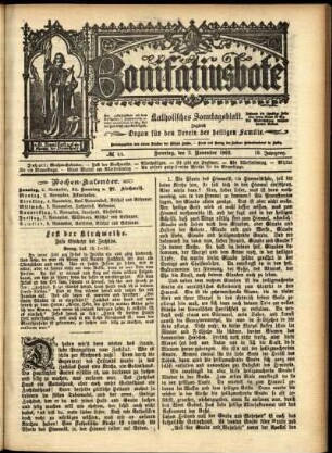 Erste Ausgabe vom Sonntag, den 02. November 1902.