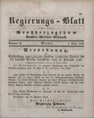 Nr. 5 : 3. März 1849