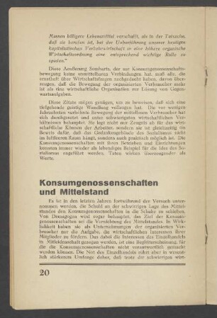 Konsumgenossenschaften und Mittelstand