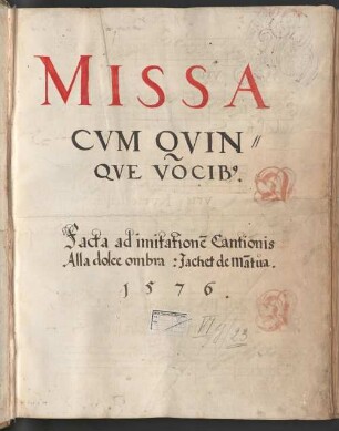 Großformatiges Chorbuch, 3 Messen - Staatliche Bibliothek Ansbach VI g 23