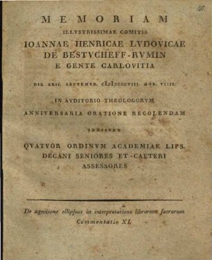 Programma in mem. Jo. Henr. Lud. de Bassuscheff-Rumin : De agnitione ellipseos in interpretatione librorum sacrorum Commentatio XI.
