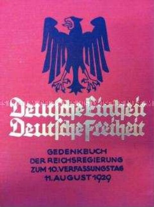 Gedenkbuch zum zehnjährigen Jubiläum der Verfassung von 1919
