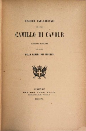 Discorsi parlamentari del Conte Camillo di Cavour : raccolti e pubblicati per ordine della camera dei deputati, 6