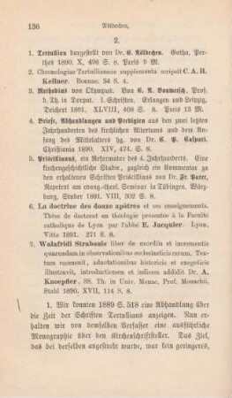 136-143 [Rezension] Noeldechen, Ernst, Tertullian
