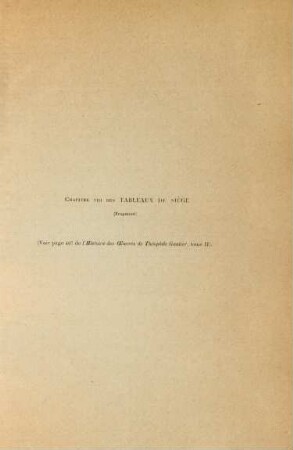 Chapitre VIII des "Tableaux de siège"
