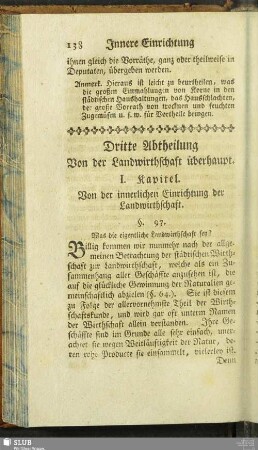 Dritte Abtheilung Von der Landwirthschaft überhaupt