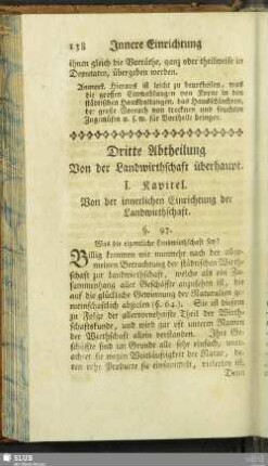 Dritte Abtheilung Von der Landwirthschaft überhaupt