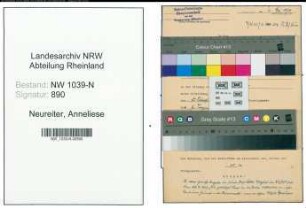 Entnazifizierung Anneliese Neureiter , geb. 06.12.1911 ()