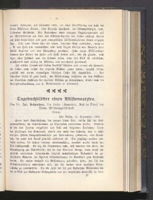 Tagebuchblätter eines Missionsarztes
