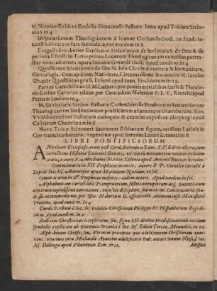 Libri Pontificiorum.