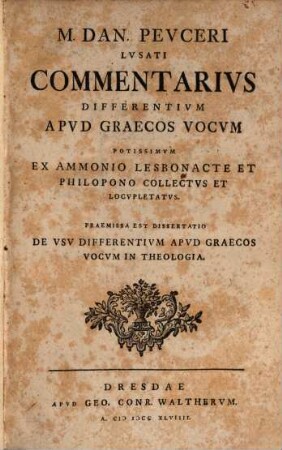 Commentarius differentium apud Graecos vocum