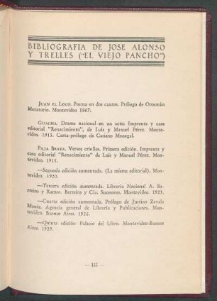 Bibliografía de José Alonso y Trelles ("El Viejo Pancho")