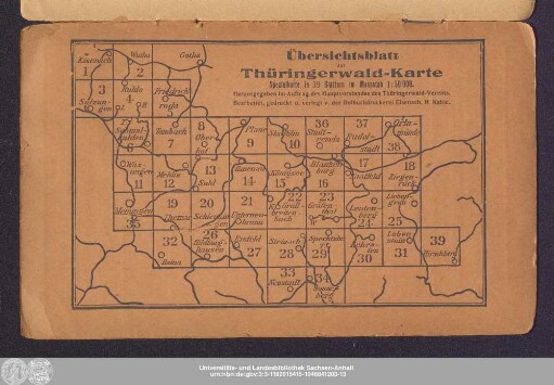 Übersichtsblatt zur Thüringerwald-Karte