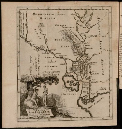 Tabula Situm Paradisi, & Regionum Vicinarum Referens.