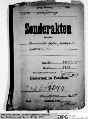 Verbreitung und Beschlagnahme kommunistischer Schriften, Zeitungen und Flugblätter